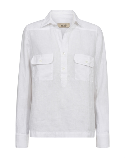 Mos Mosh - MMEnna Linen Pocket Blouse - White